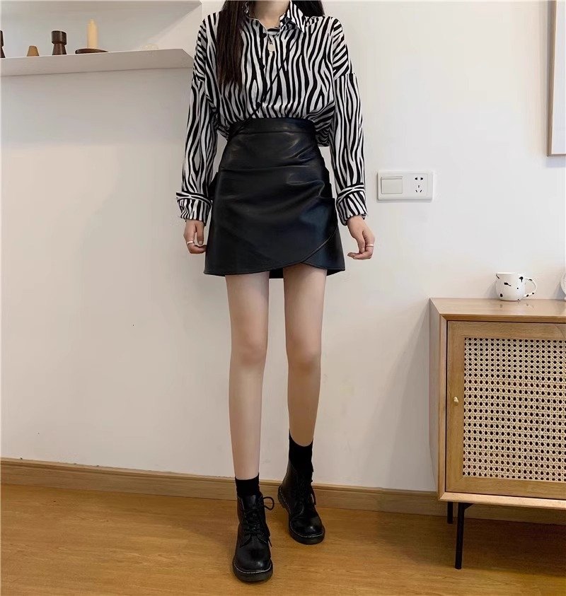 Женская короткая юбка с высокой талией и складками оптом из Китая