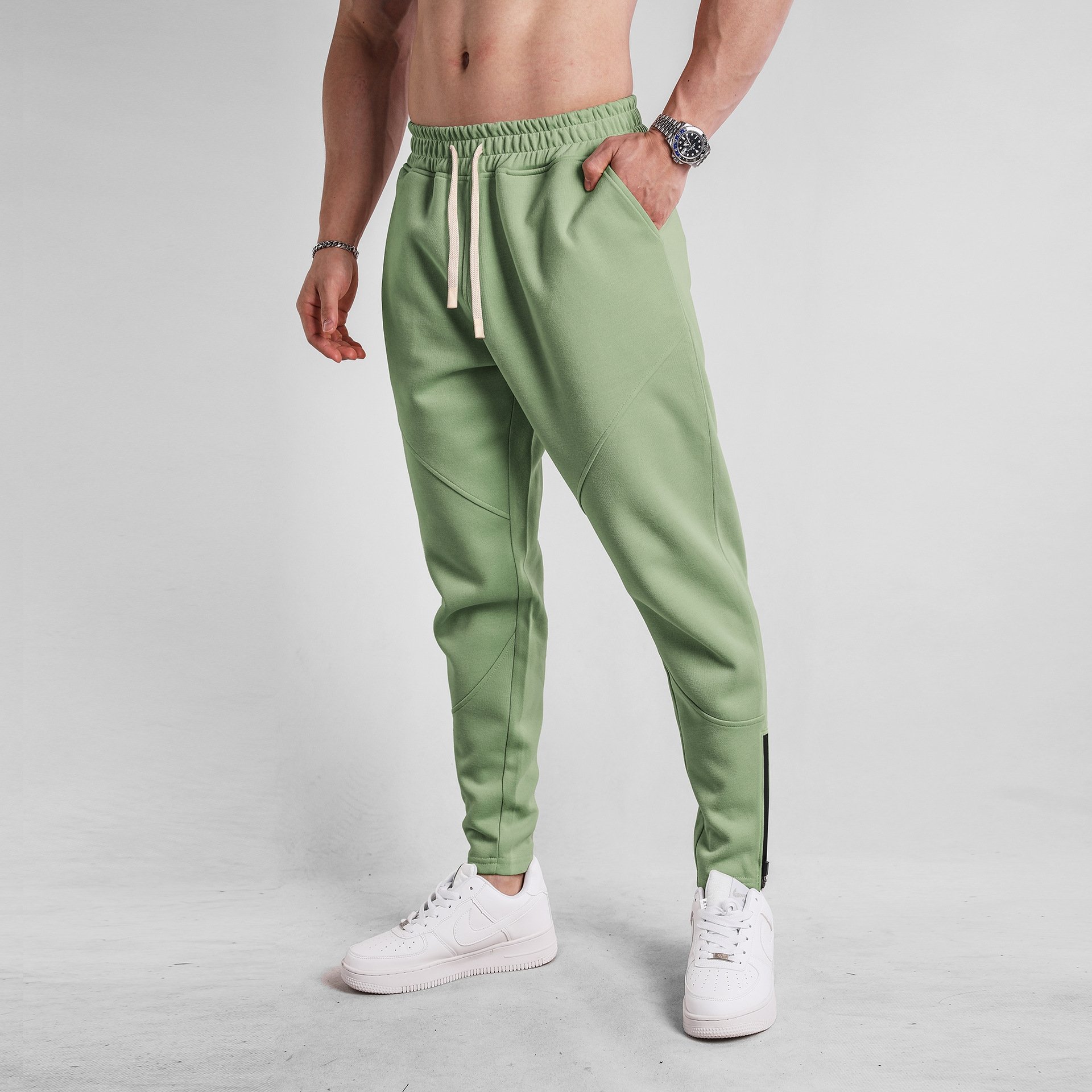 Мужские спортивные брюки с завышенной талией оптом из Китая