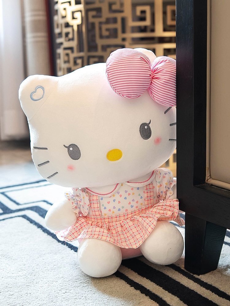 Плюшевая игрушка HelloKitty в розовом платье оптом