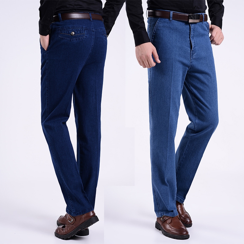 Мужские джинсы прямого кроя с высокой посадкой для мужчин среднего возраста оптом из Китая