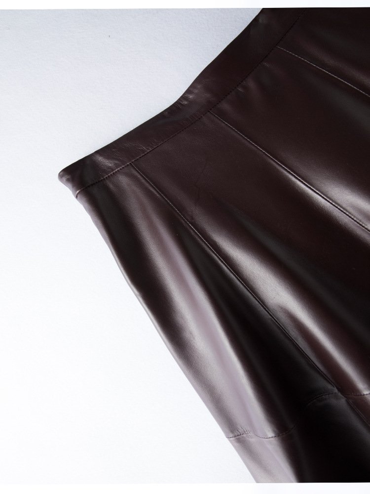 Длинная юбка из овечьей кожи оптом из Китая