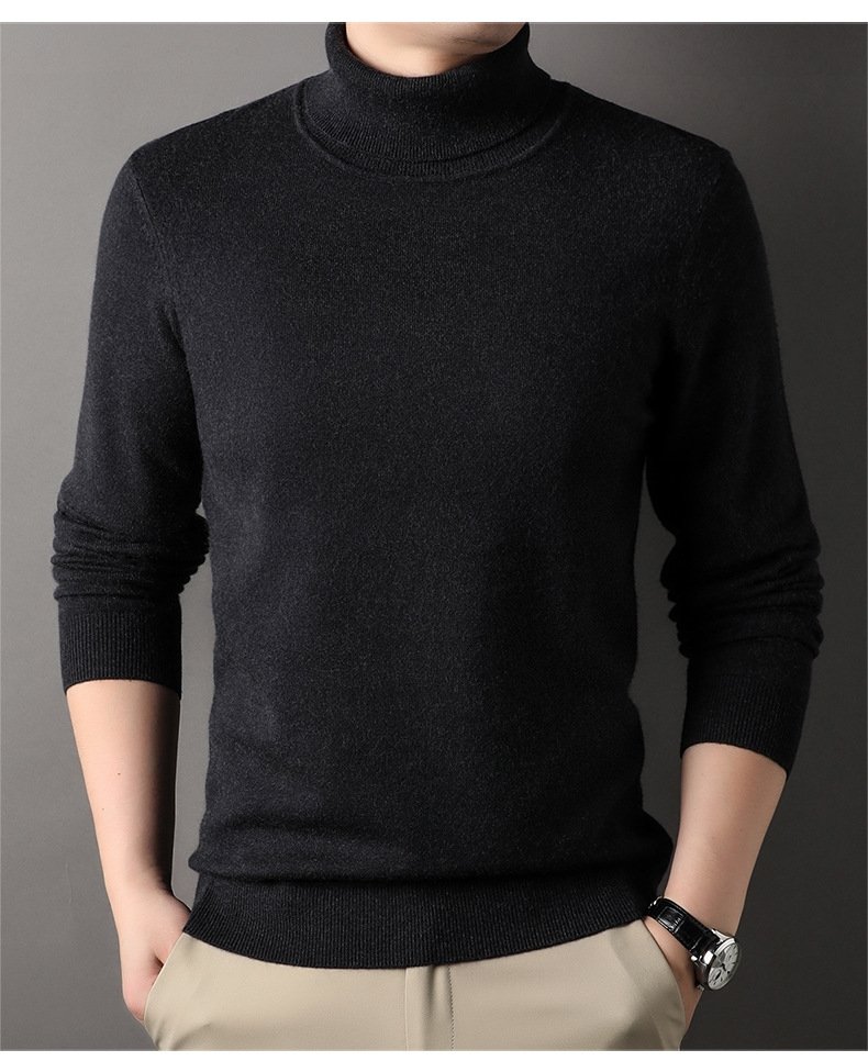 Мужской свитер с высоким воротником осенне-зимней коллекции 2024 оптом