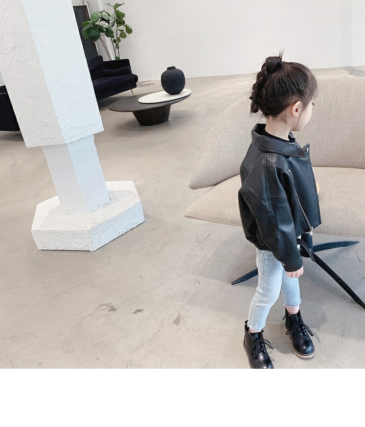 Детская куртка из кожзама в стиле байкеров оптом из Китая