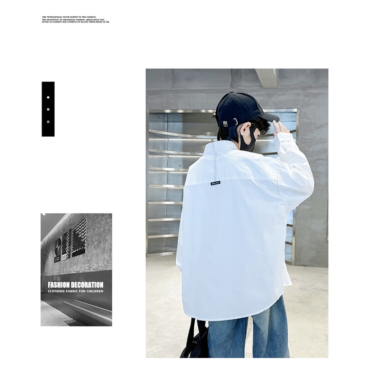 Мальчик рубашка 2024 новая весна корейская детская рубашка куртка мальчик досуг длинный рукав весенняя мода детская одежда оптом из Китая