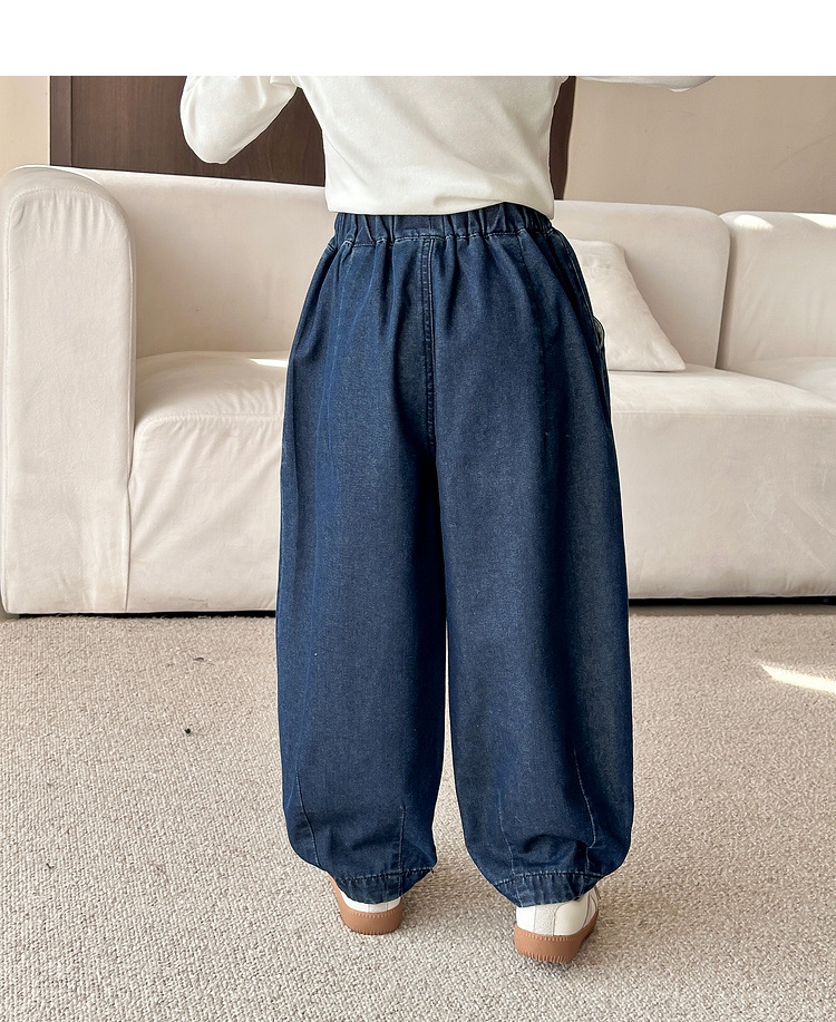 Джинсы для девочек 2024 весна новые широкие брюки для детей оптом из Китая