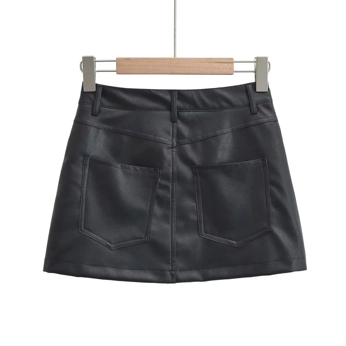 Женская юбка из PU-кожи 2023 нового дизайна высокой посадки оптом из Китая