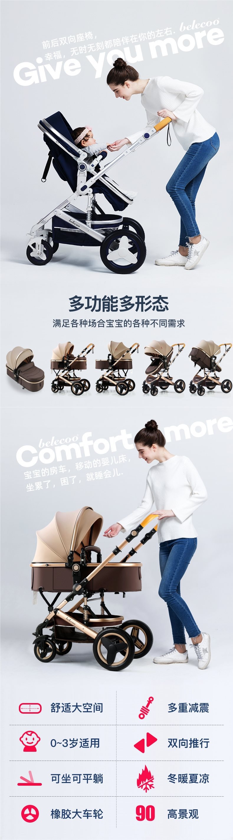 Коляска для младенцев Belecoo оптом из Китая