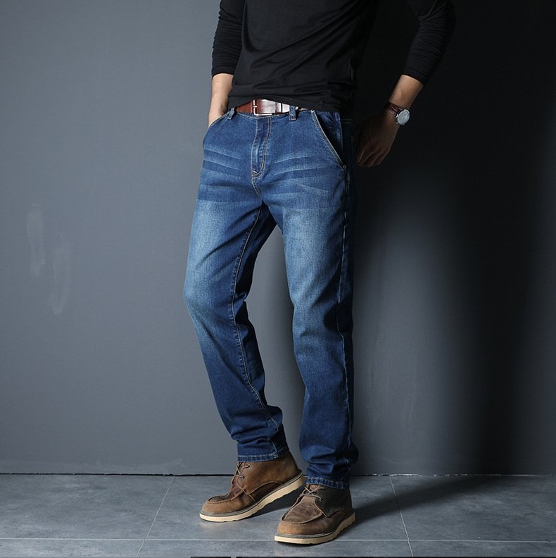 Мужские джинсы с высокой талией и прямыми штанинами оптом из Китая