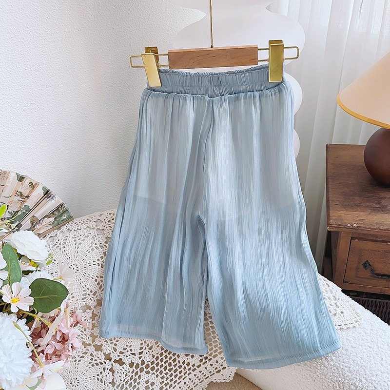 Детские широкие летние брюки для девочек оптом