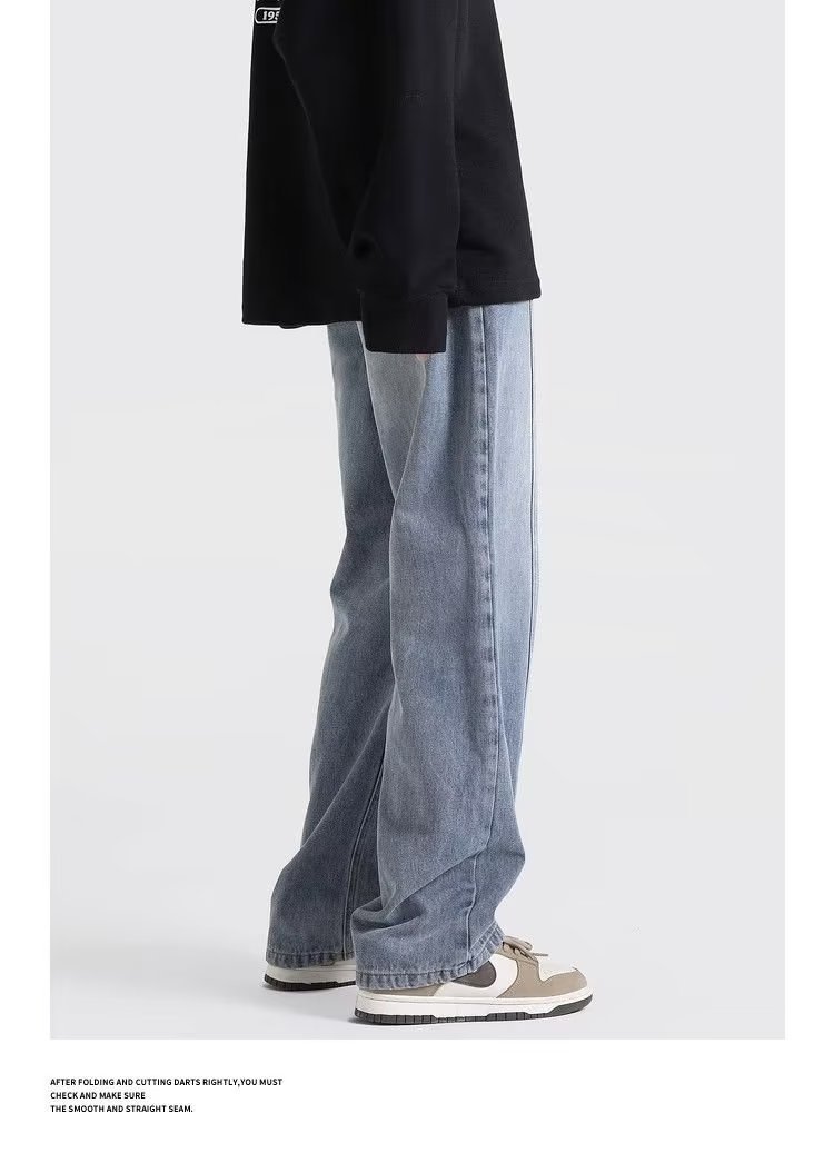 Джинсы мужские ретро-стиль прямые широкие брюки оптом из Китая