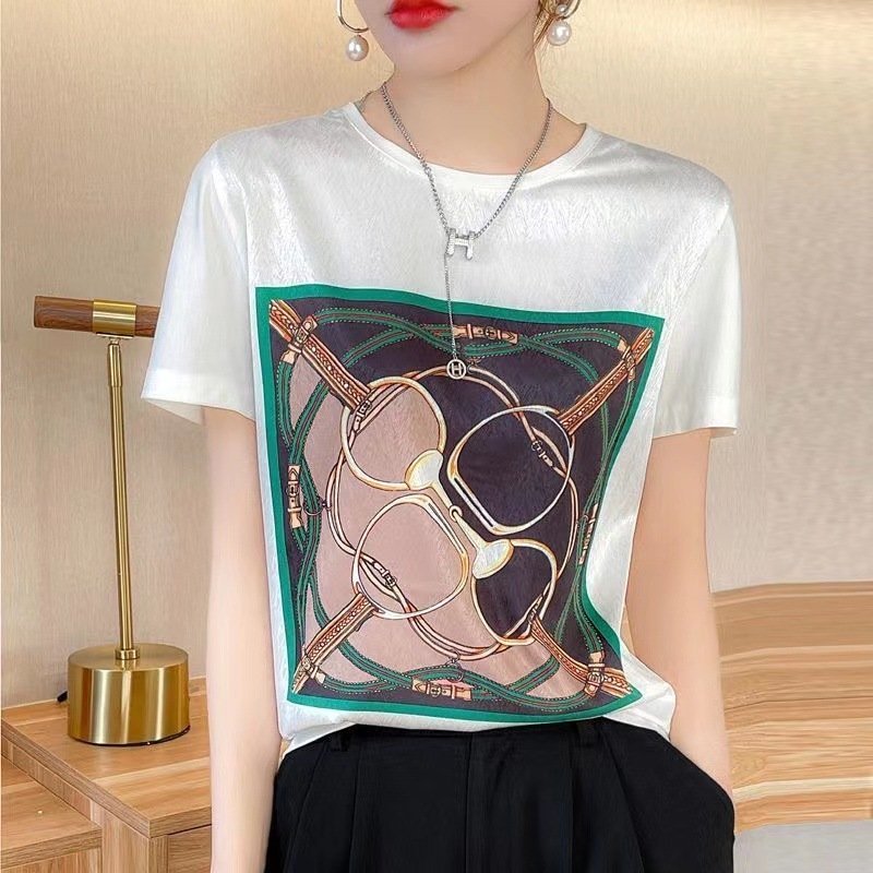 Футболка из искусственного шелка с коротким рукавом оптом