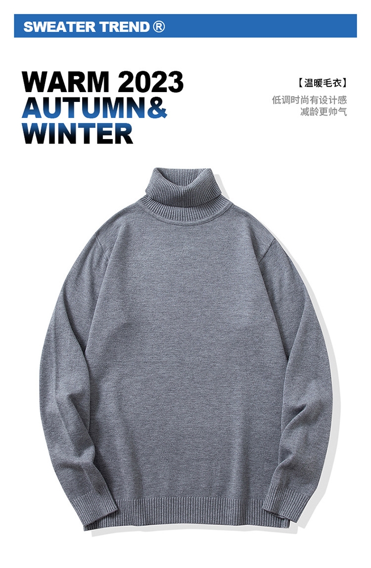 Мужская теплая свитер-поло с высоким воротником оптом из Китая