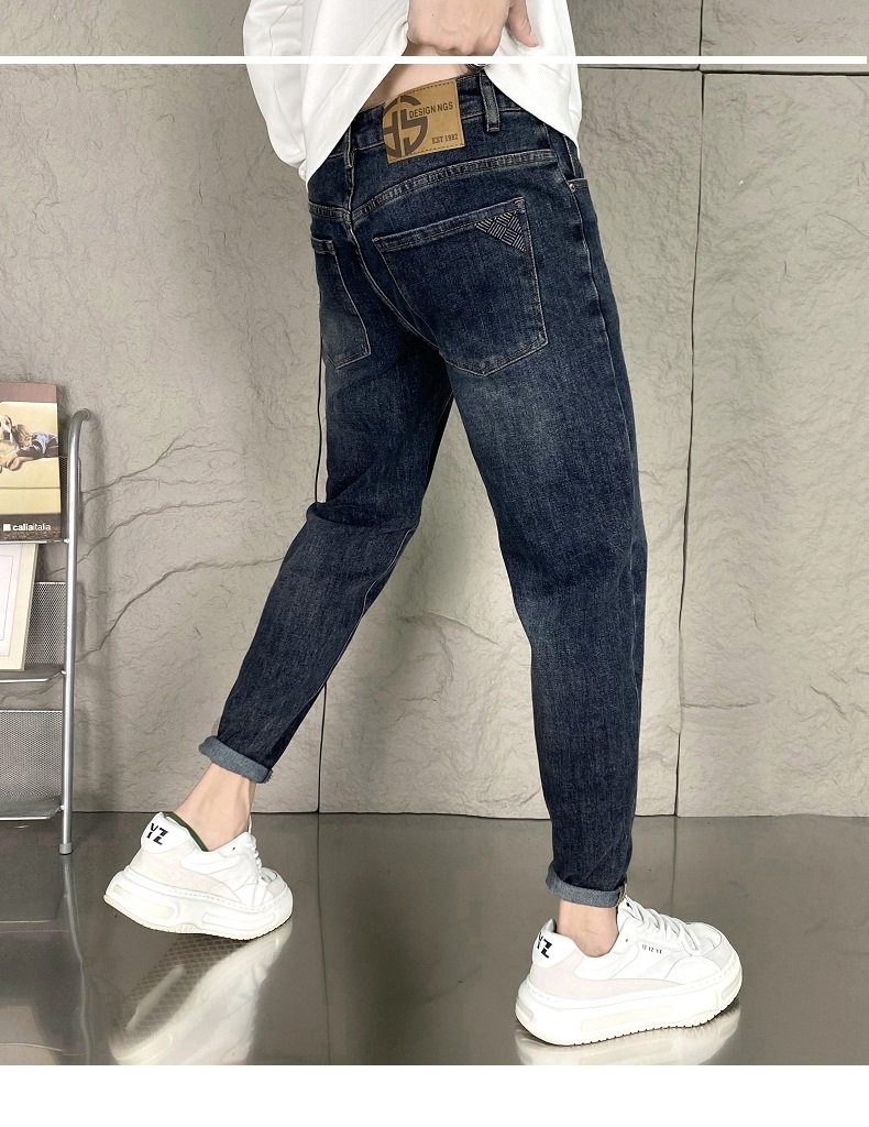 Джинсы мужские 2024 весна-осень узкие свободные джинсы в американском стиле оптом из Китая