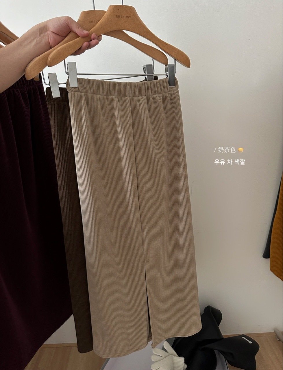 Шерстяная юбка с высокой талией и разрезом оптом из Китая