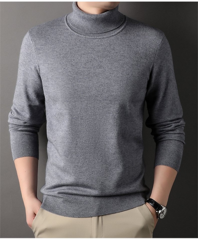 Мужской свитер с высоким воротником осенне-зимней коллекции 2024 оптом