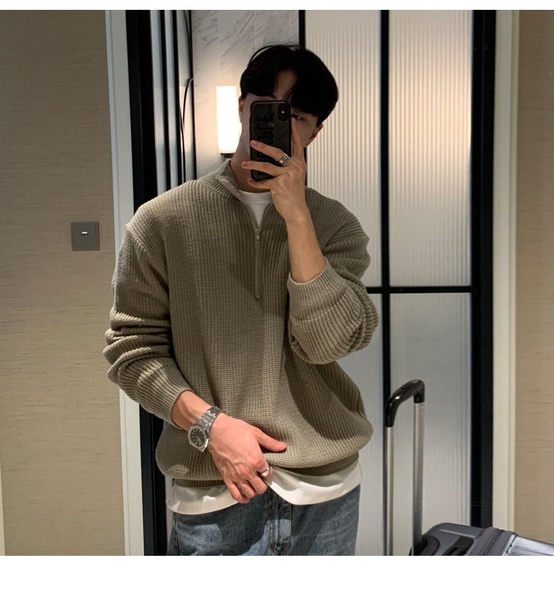 Мужская толстовка с высоким воротником и молнией оптом