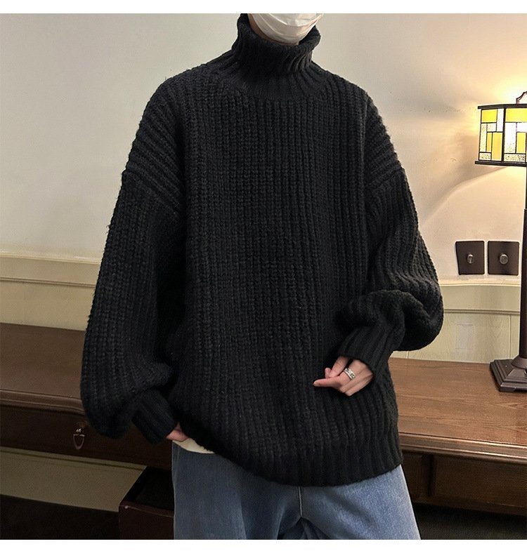 Мужской свитер с высоким воротником и утолщением на осень-зиму оптом