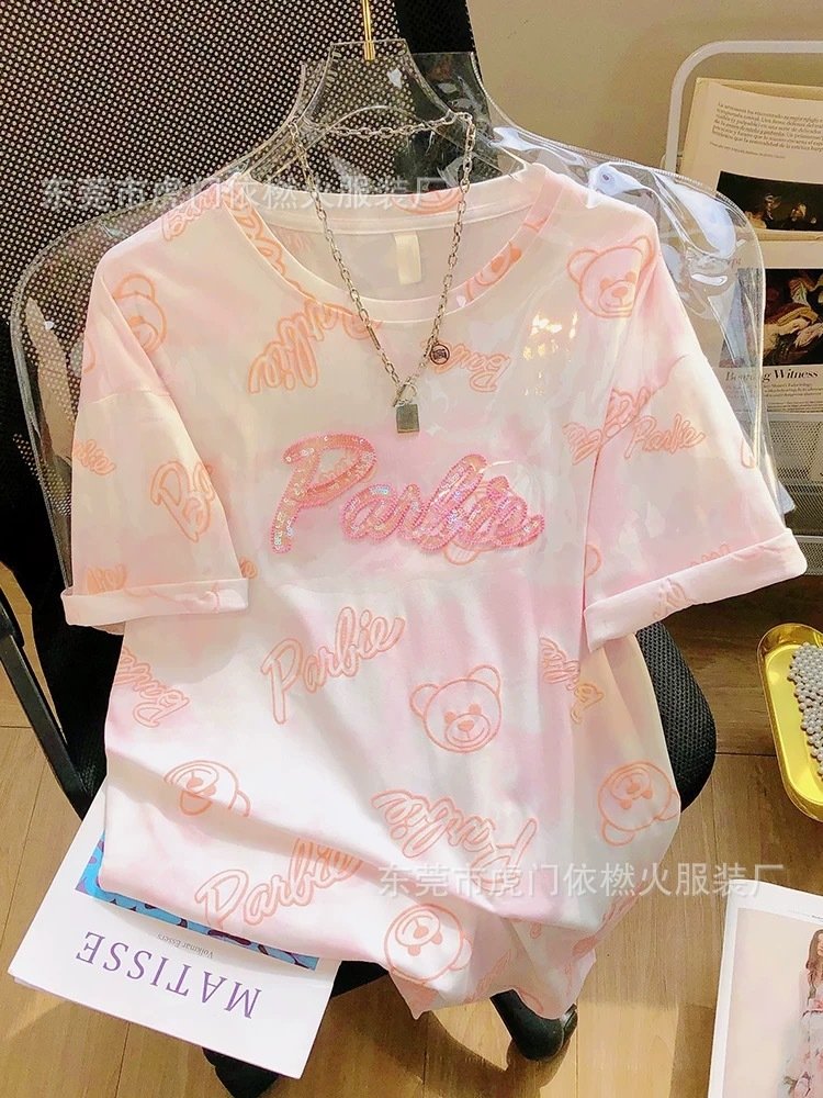 Футболка с коротким рукавом из 100% хлопка 2023 летней коллекции оптом