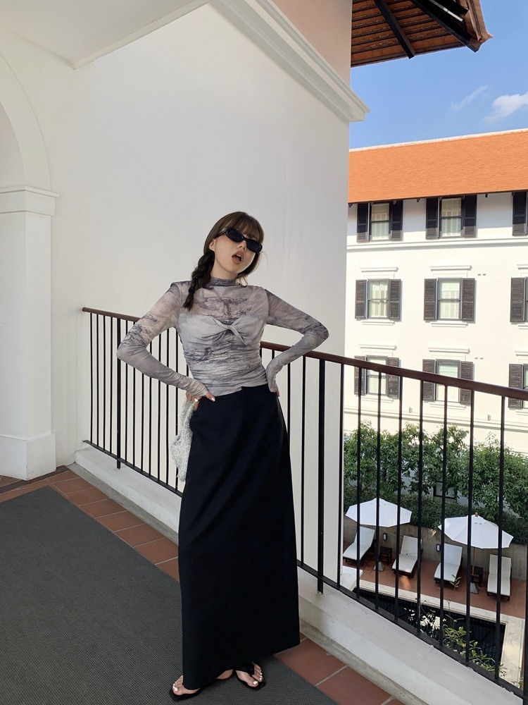 Женская футболка с длинным рукавом и уникальным дизайном оптом из Китая