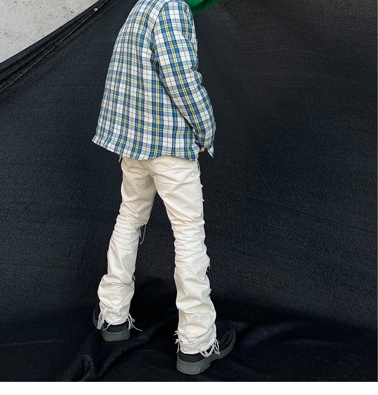 Мужские джинсы Vibe в стиле хайстрит цвета милкшейк оптом из Китая