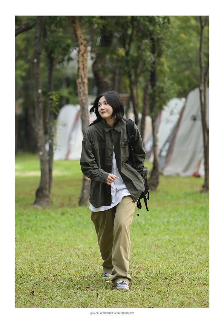 Мужская рубашка-куртка в стиле милитари оптом из Китая