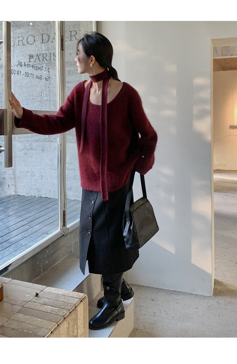 Шерстяная юбка с разрезом 2023 оптом из Китая