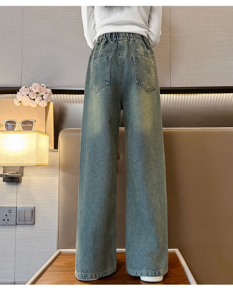 Джинсы для девочек с разрезом на китайском новом весенне-осеннем сезоне оптом из Китая