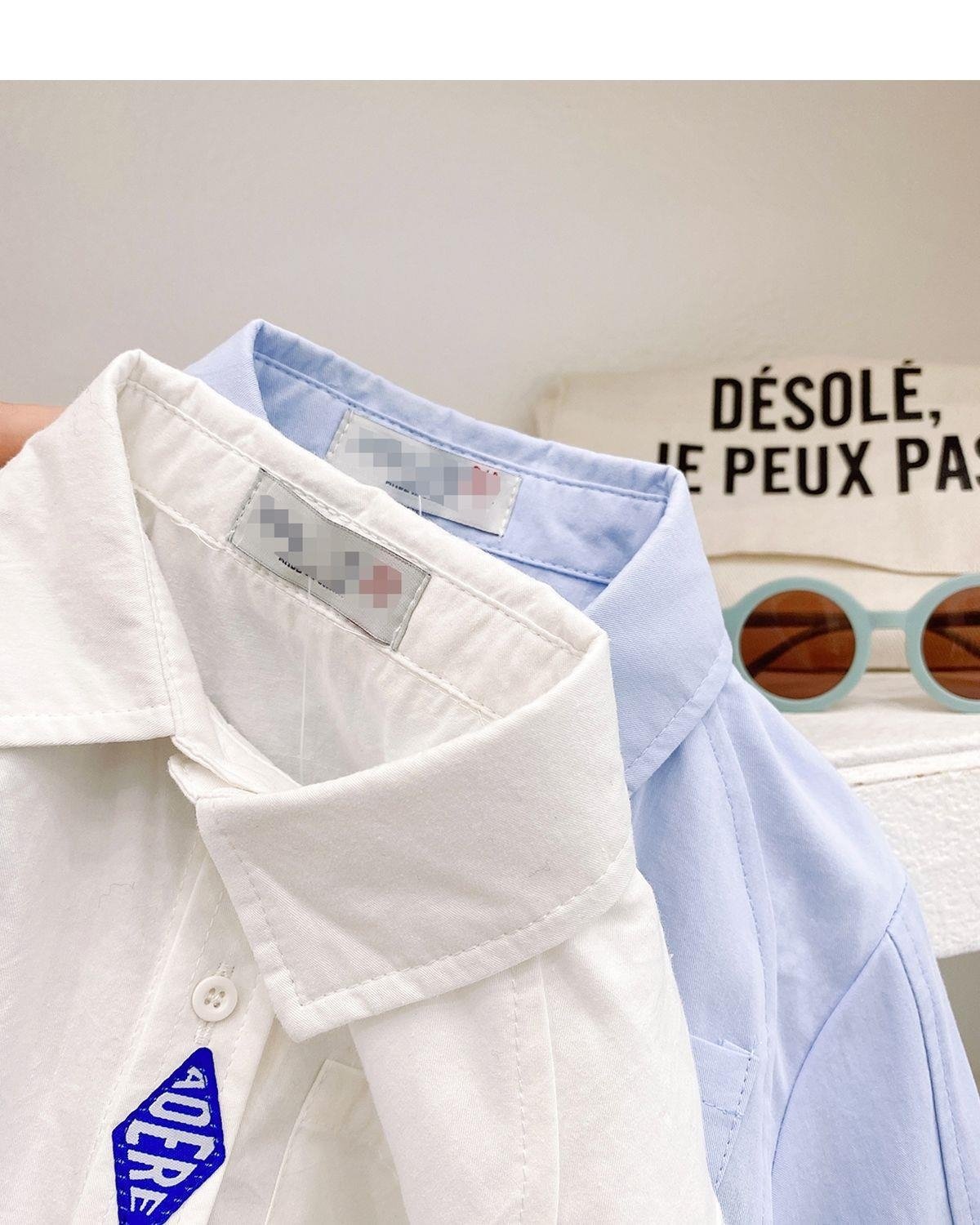 Мальчик-белая рубашка детская весна 2024 оптом из Китая