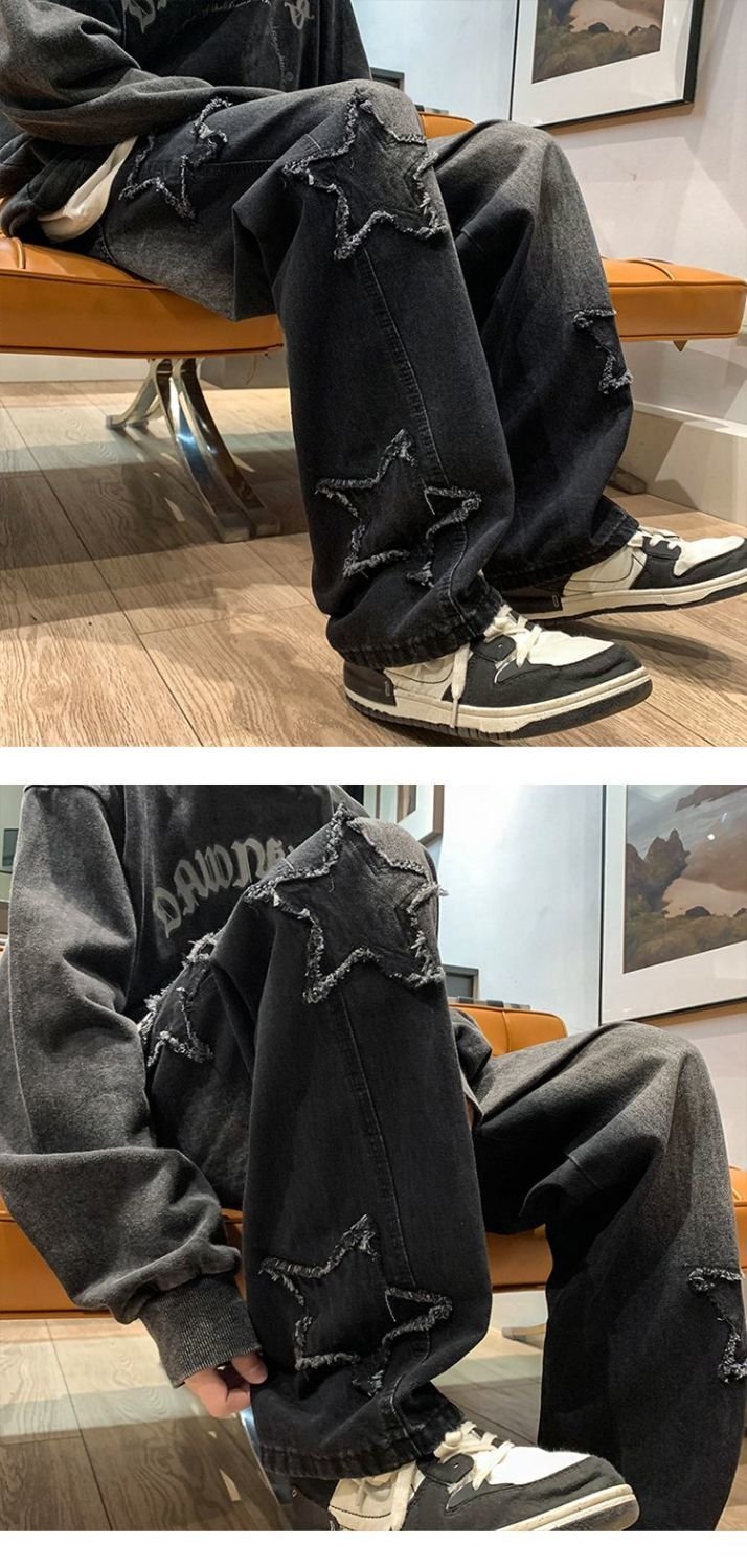 Мужские джинсы в стиле американской уличной моды оптом из Китая