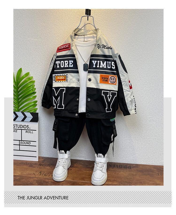 Детская мото-куртка 2023 весна-осень оптом из Китая