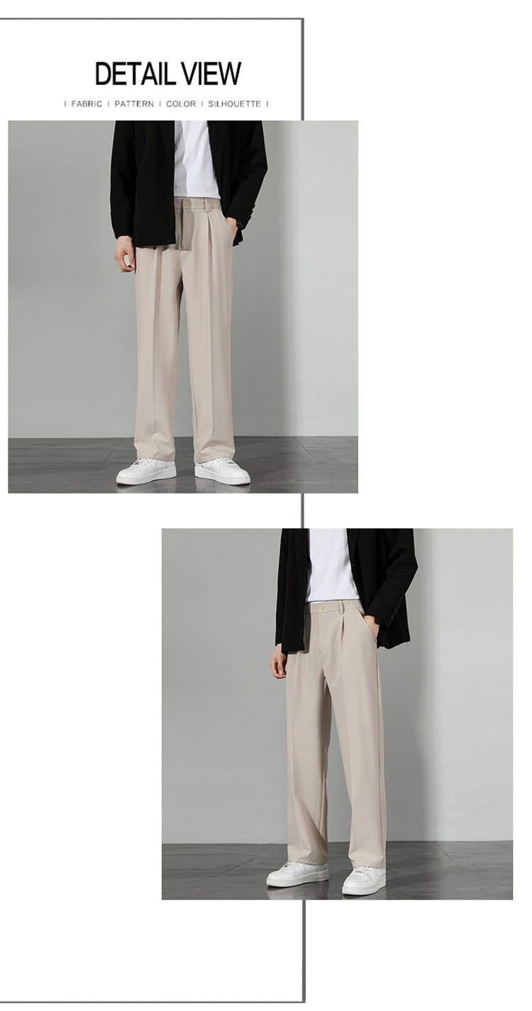 Летние мужские брюки прямого кроя с широкими штанинами оптом из Китая