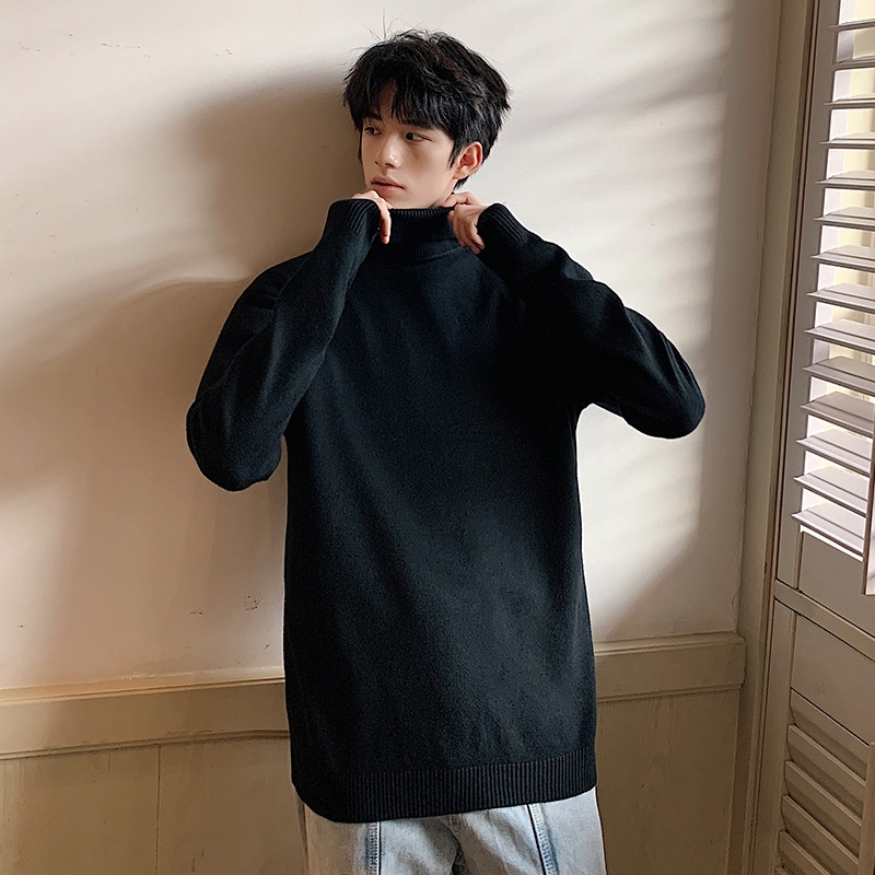 Мужская теплая свитер-поло с высоким воротником оптом из Китая