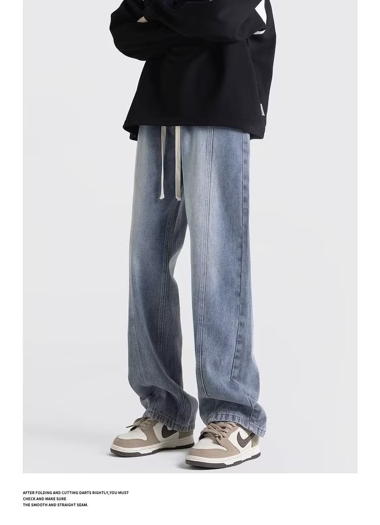 Джинсы мужские ретро-стиль прямые широкие брюки оптом из Китая