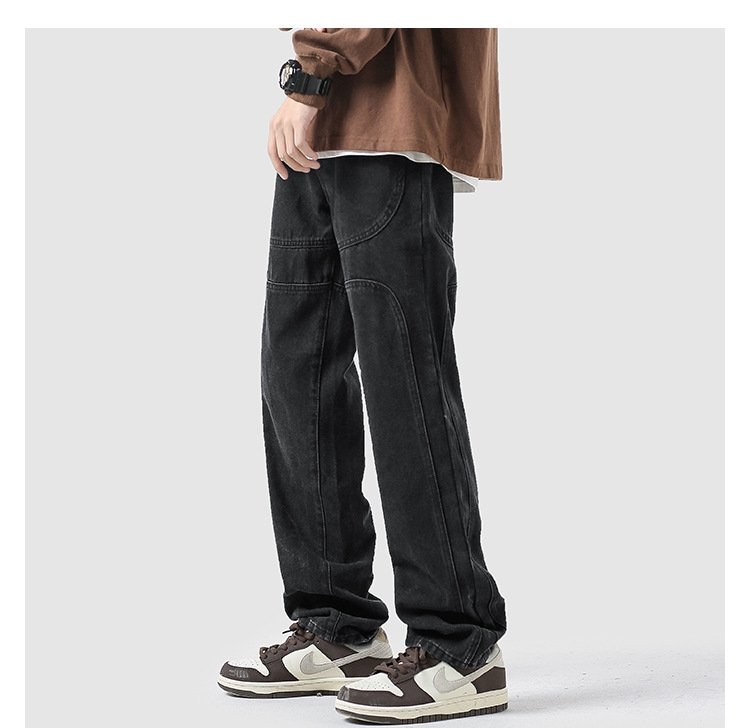 Черные джинсы прямого кроя оптом из Китая