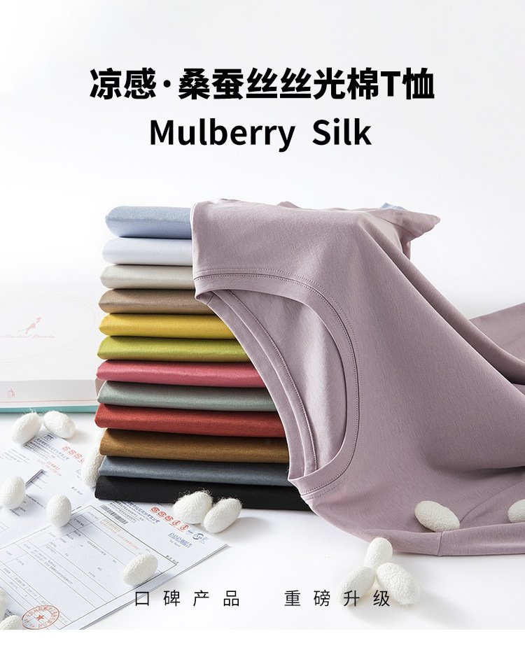 Майка из шелковистого хлопка с короткими рукавами оптом из Китая