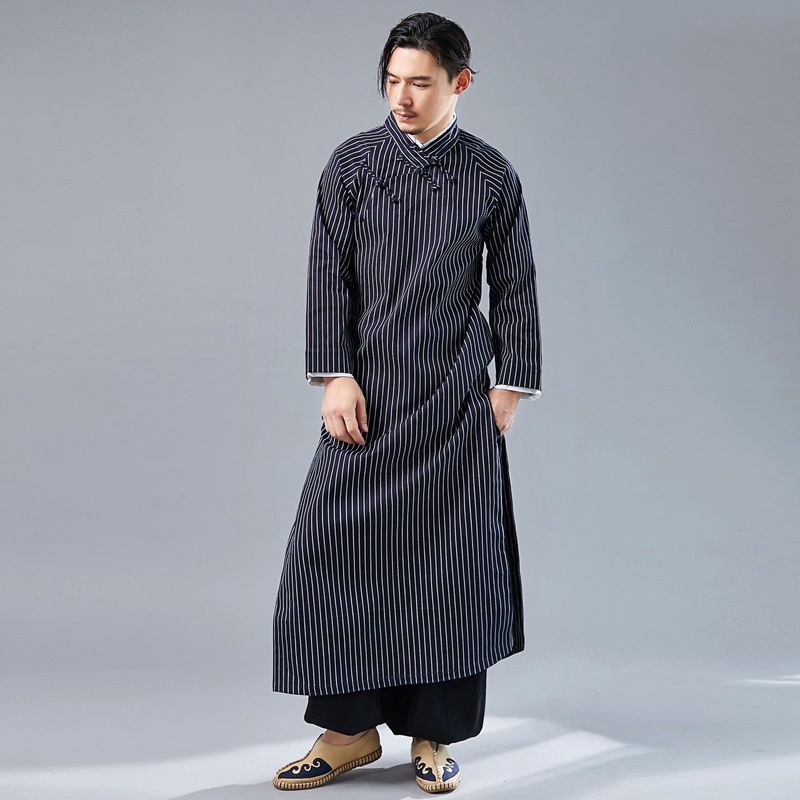 Китайский стиль мужской халат в стиле Республики с высоким воротником оптом из Китая