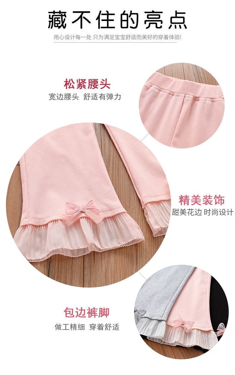 Летние детские леггинсы с кружевными краями оптом