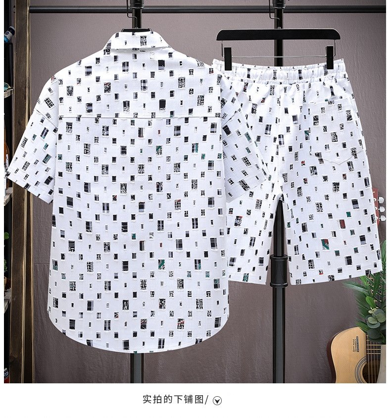 Летний комплект мужской рубашка и шорты оптом из Китая