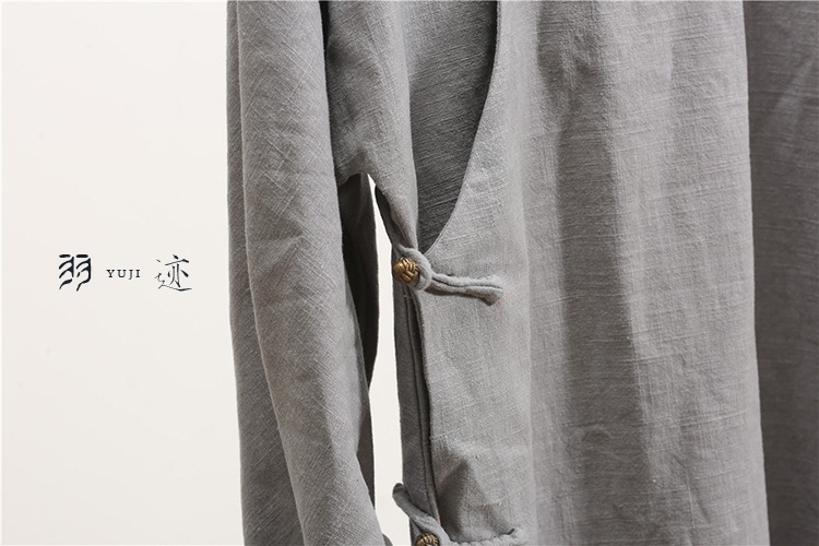 Мужская рубашка в стиле Республики с длинным воротником из льна в стиле ретро для выступлений оптом из Китая