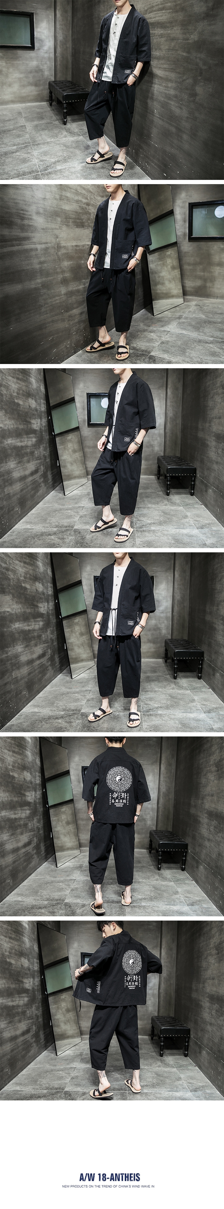 Китайский стиль льняной летний костюм для мужчин оптом из Китая