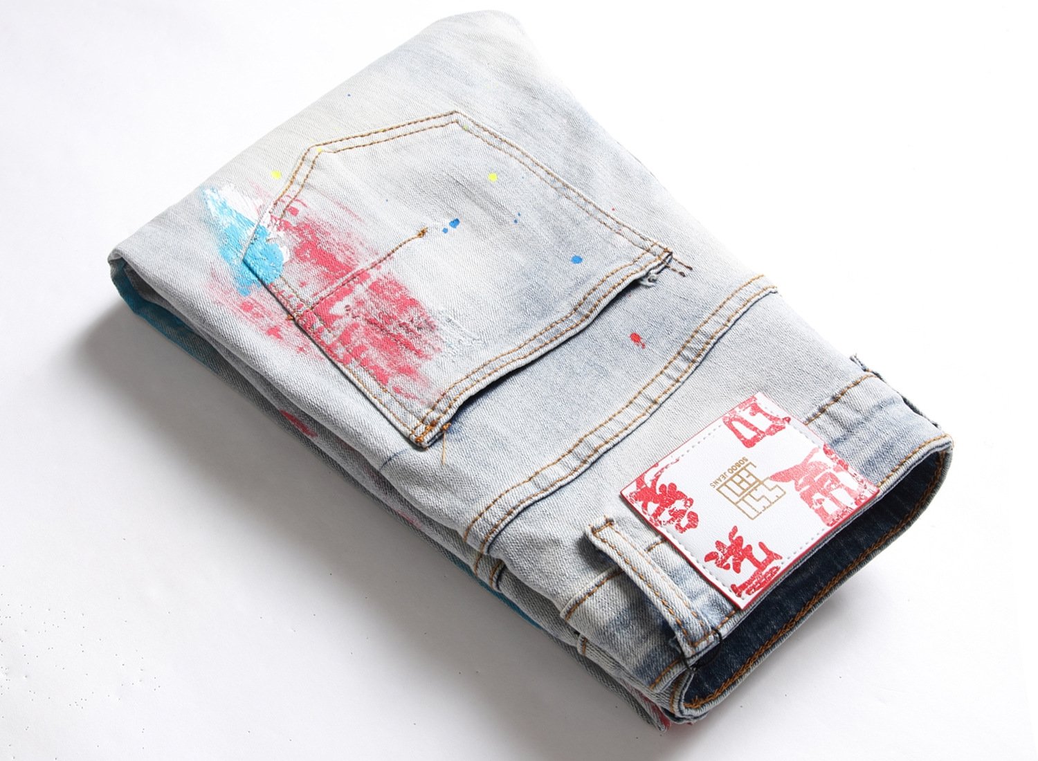 Мужские джинсы с вышивкой и принтом оптом из Китая