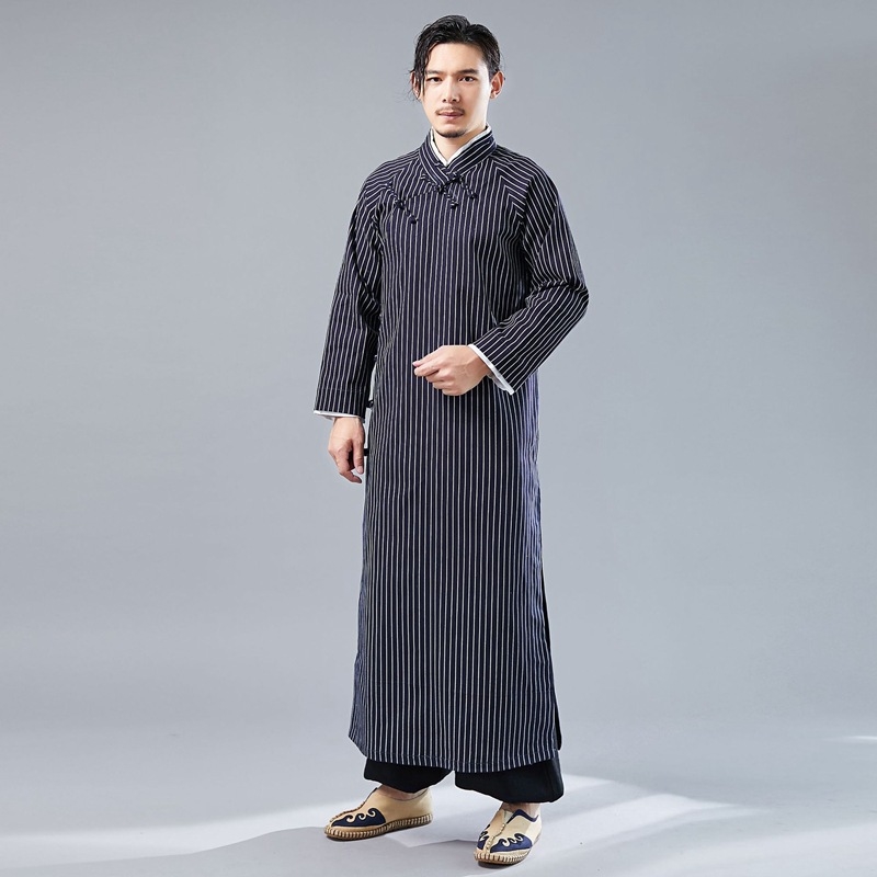 Китайский стиль мужской халат в стиле Республики с высоким воротником оптом из Китая