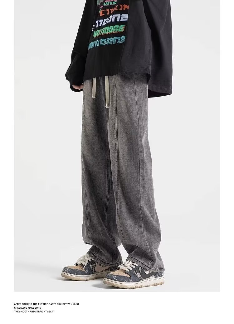 Джинсы мужские ретро-стиль прямые широкие брюки оптом из Китая