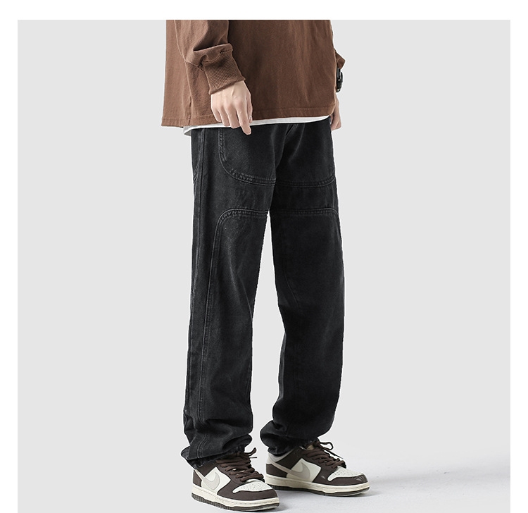 Черные джинсы прямого кроя оптом из Китая