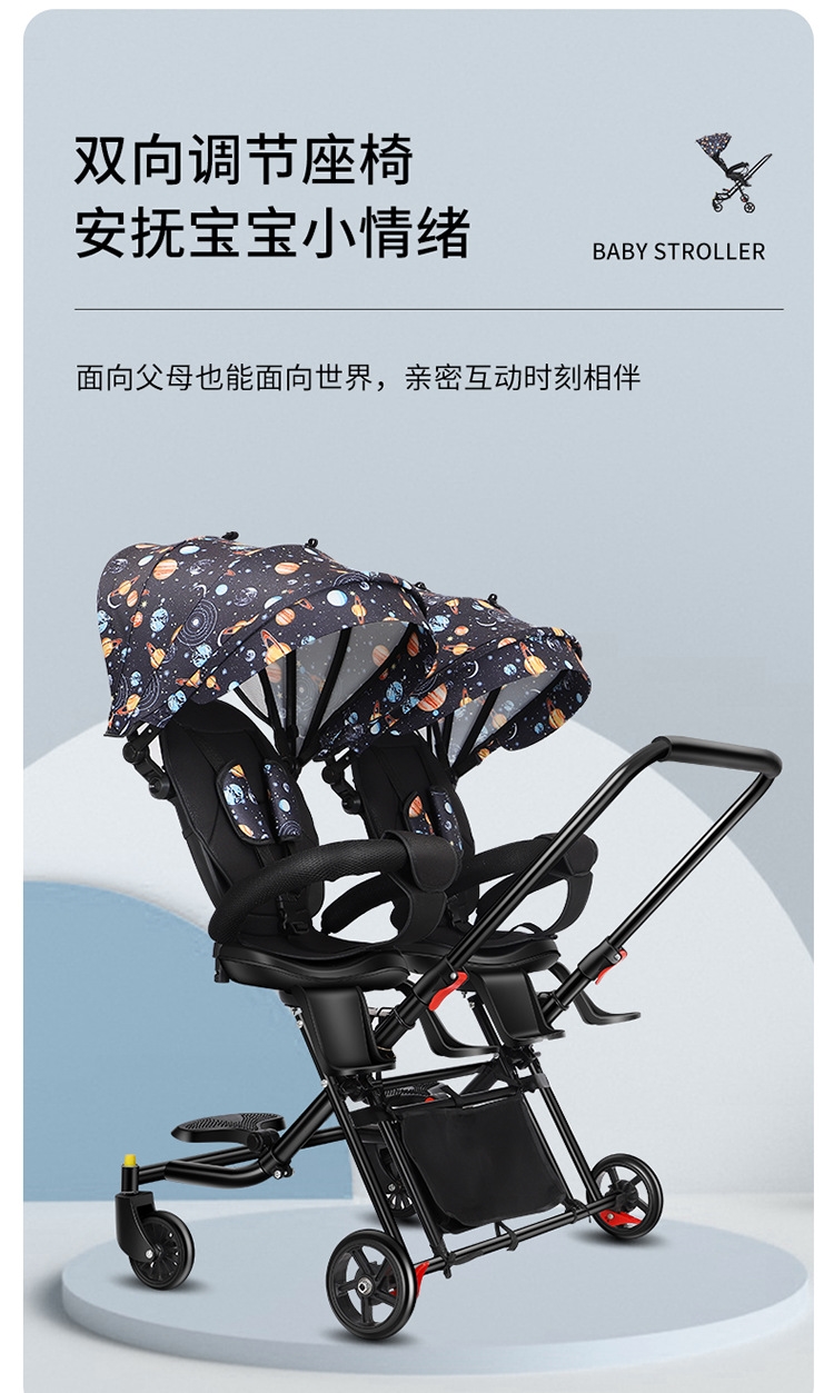 Детская коляска для двойни COOLBABY STROLLER оптом из Китая