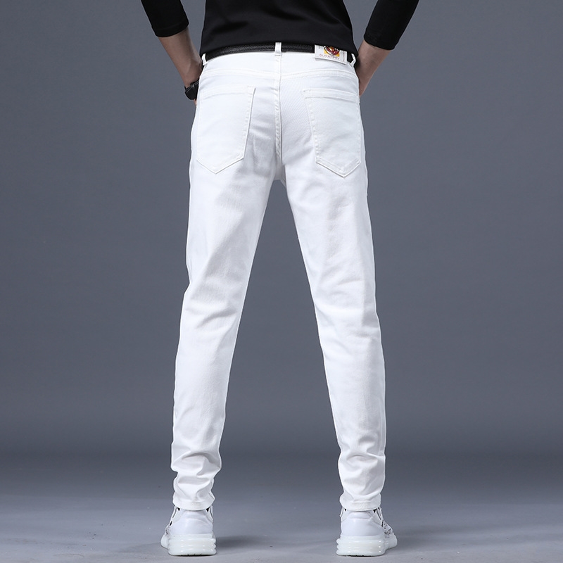 Мужские джинсы суженные белые оптом из Китая
