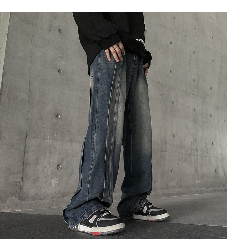 Мужские джинсы осенние прямые широкие штаны оптом из Китая