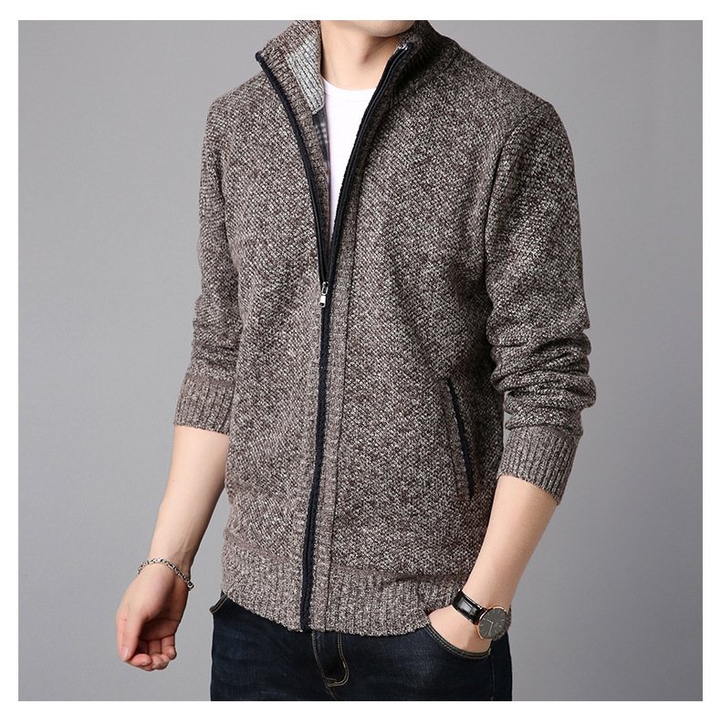 Мужская зимняя толстовка с молнией и высоким воротником оптом