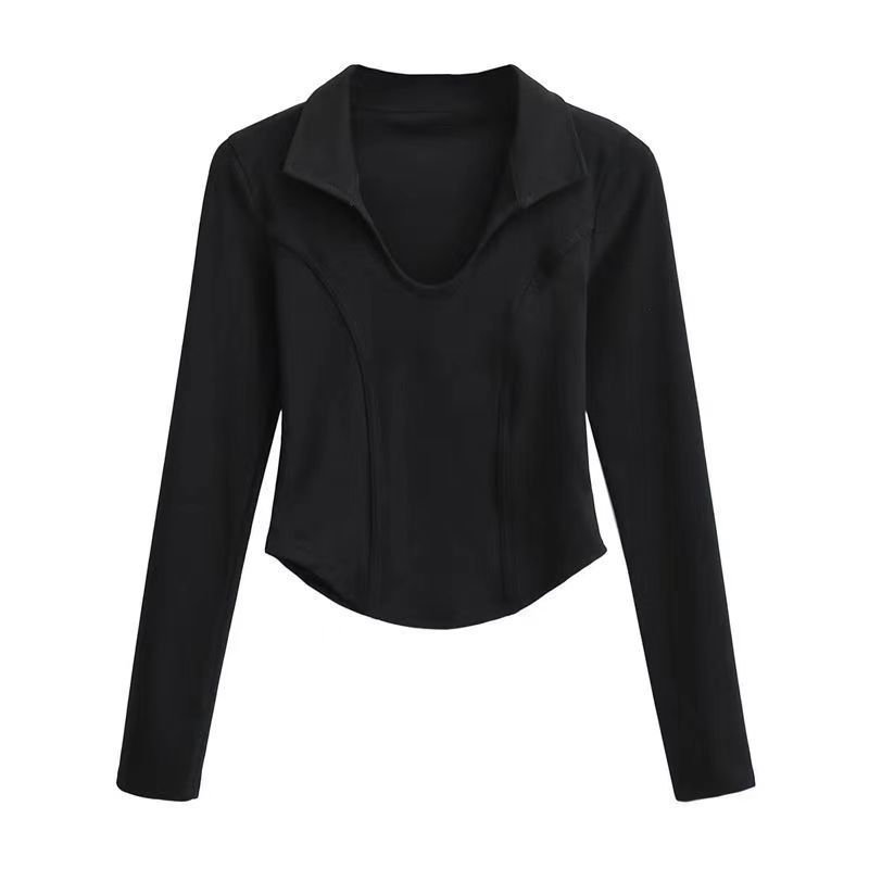 Длинный свитер с удлиненным воротником U-образного выреза оптом