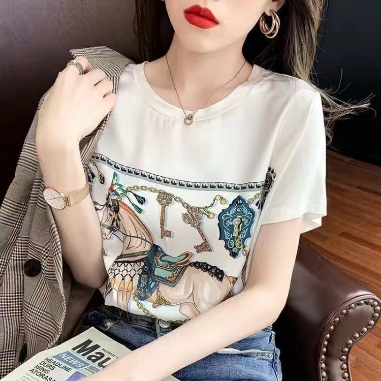 Футболка из искусственного шелка с коротким рукавом оптом